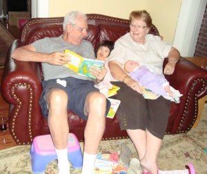 Reading with Grandpa and Grandma